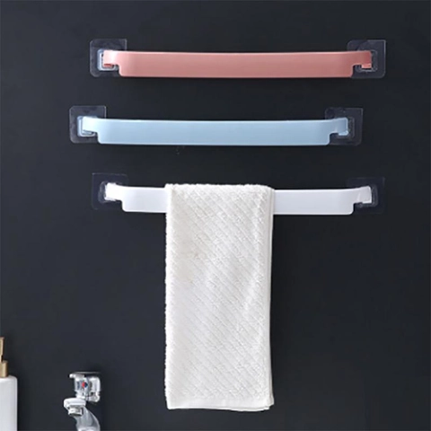 Wandhandtuchhalter PP Kunststoff Ohne Bohren Selbstklebende Stange Für Badezimmer Küche Hausschuhhalter Einfach