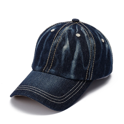 Vintage Washed Denim Style Baseball Cap Sonnenschutz Atmungsaktiv Retro Distressed Sport Hut Für Herren Damen