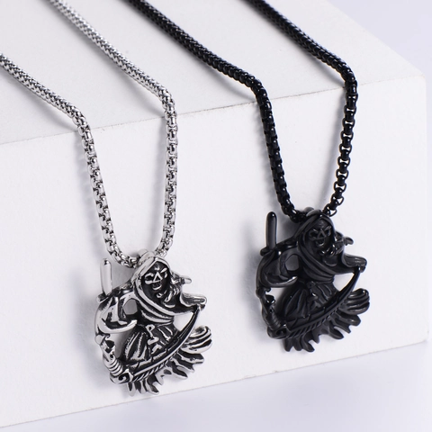 Collar Colgante Parca Acero Inoxidable 316 Retro Punk Gótico Joyería Streetwear Para Hombres Mujeres