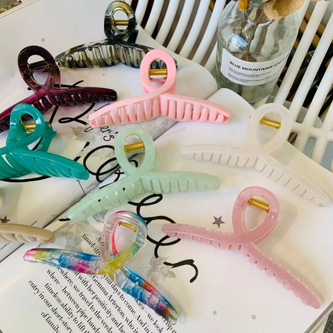 Grande Molletta Per Capelli Design Incrociato Torsione Resina Acrilica Plastica Pinza Per Capelli Tenuta Forte Per Donna Accessorio