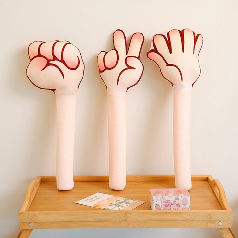 Rock Paper Scissors Plush Toy Creative Hand Gesture Pillow For Game Interactive Funny Home Decor Soft Crystal Velvet