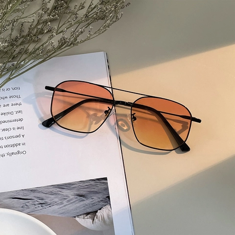 Μονόχρωμα Γυαλιά Ηλίου Simple Fashion Metal Double Beam