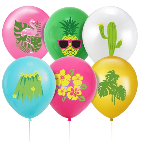 Hawaii Tropische Party Luftballons Latex Flamingo Ananas Kaktus Monstera Blatt Bunte Luau Party Deko