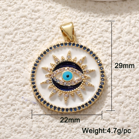 Böser Blick DIY Anhänger Für Schmuckherstellung Kupfer Zirkonia Emaille Türkischer Stil Anhänger Für Halskette Und Armband