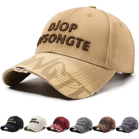 Casquette De Baseball Usée Coton Lavé Broderie Réglable Protection Solaire Chapeau Style Rue Vintage Pour Hommes Femmes Plein Air Loisirs
