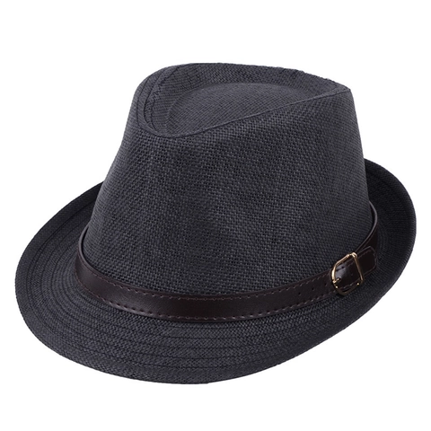 Vintage Καπέλο Fedora Από Χαρτί Με Ζώνη Από Τεχνητό Δέρμα Μεταλλική Αγκράφα Αντηλιακή Προστασία Άνδρες Γυναίκες