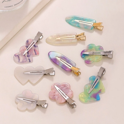 Pinzas Para El Pelo De Acetato Forma Corazón Flor Degradado Colorido Estilo Dulce Para Mujeres Niñas