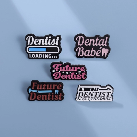Broche de Esmalte Dental Dibujos Animados Regalo Dentista Insignia Aleación Future Dentist Tooth Fairy Hongo Aguacate