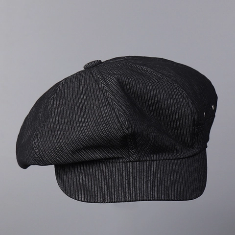 Cappello Newsboy Retrò Da Donna Cotone Rigato Ottagonale Cappello Pittore Vintage Chic Traspirante Pieghevole Protezione Solare