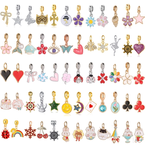 DIY Charms Ciondoli Lega Smalto Colorato Fiore Animale Stella Cuore Per Creazione Di Gioielli Accessori Bracciale Collana