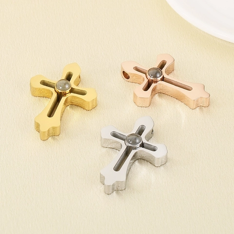Colgante De Cruz Acero Inoxidable Proyección Multi Idioma Te Amo Hip Hop Joyería Religiosa Accesorios