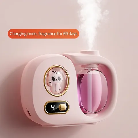 Cat Design Automatic Aromatherapy Machine LED Display Wall Mounted Nano Atomization Rechargeable Essential Oil Diffuser