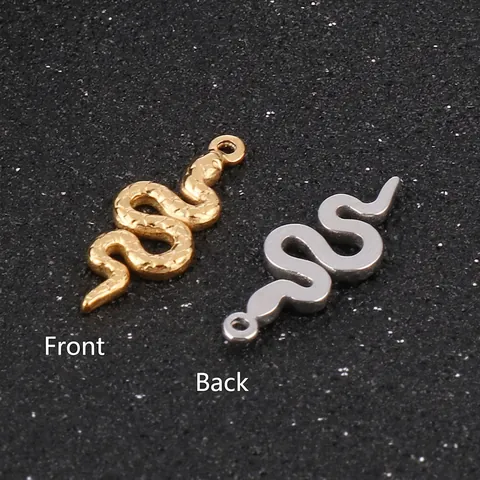 Schlange Anhänger Edelstahl Schuppen Textur Hip Hop Stil DIY Schmuckherstellung Zubehör Charms Für Halskette