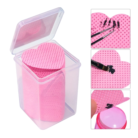 Salviette Per Unghie A Forma Di Cuore In Tessuto Non Tessuto Senza Pelucchi Cuscinetti Per Pulizia Colla Per Ciglia Per Manicure