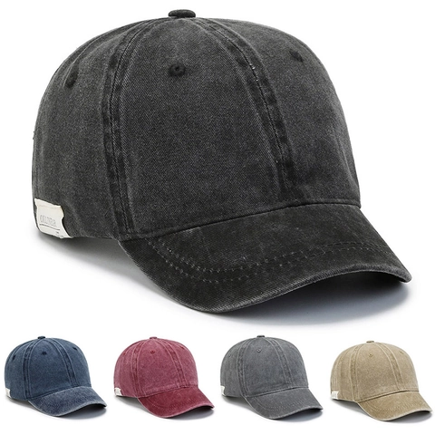 Gorra De Béisbol De Algodón Lavado Vintage Visera Corta Ajustable Color Sólido Sombrero De Sol Retro Para Hombres Mujeres