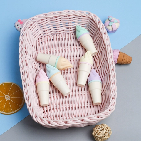 Evidenziatori A Forma Di Cono Gelato Pennarelli Mini In Plastica Macaron Colorati Per Diario Scuola Ufficio Cancelleria Per Studenti