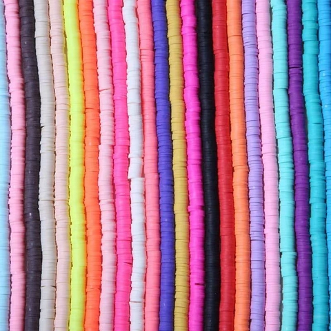 Bunte Böhmische Polymer-Ton-Heishi-Perlen Flache Runde Scheiben-Abstandsperlen Für DIY-Schmuckherstellung