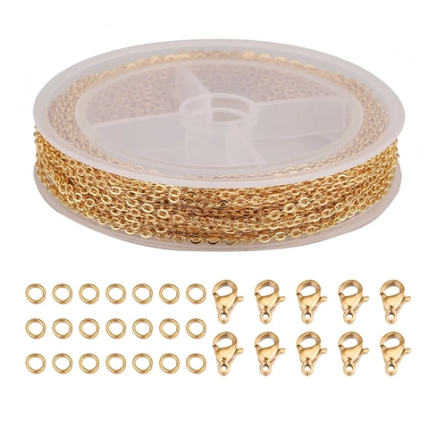 Metal Cross Chain Lobster Clasps Open Jump Rings For DIY Jewelry Making Necklace Bracelet Handcrafted Accessories
