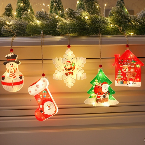 LED Weihnachtsanhänger Wasserdicht Warmweißes Licht Kunststoff Für Feiertagsbaum Fenster Innen Außen Dekoration
