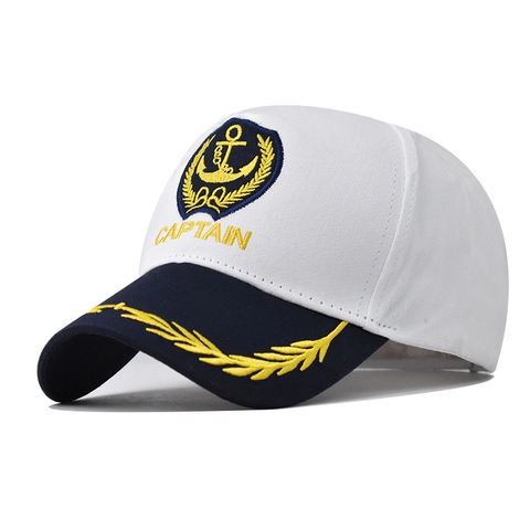 Casquette De Baseball Capitaine En Coton Brodée Ancre Chapeau De Marin Style Yacht Nautique Réglable Pour Hommes Femmes