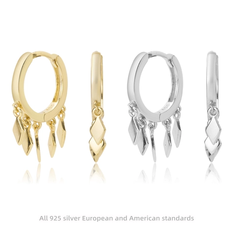 925 Sterlingsilber Rhombus Quaste Ohrstecker Geometrische Hängende Ohrringe Mode Schmuck Für Damen Täglich Accessoires