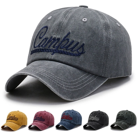 Cappello Da Baseball In Cotone Lavato Ricamo Lettera Invecchiato Cappello Da Sole Vintage Regolabile All'aperto Per Uomini Donne