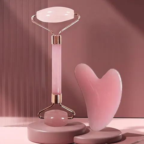 Facial Roller And Gua Sha Tool Resin Double Head Face Massager Heart Shaped Scraping Plate Skincare Beauty Massage