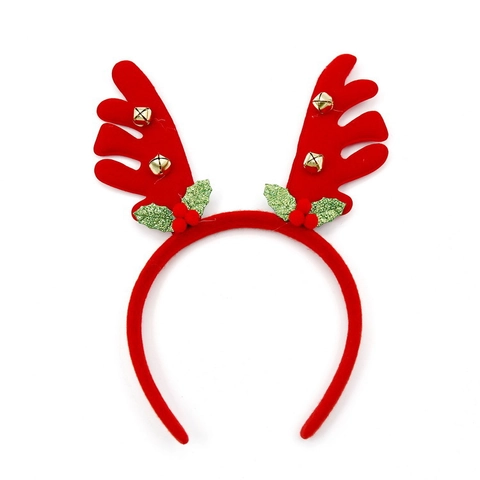 Festive Christmas Reindeer Antler Headband With Sequin Christmas Tree Snowman Santa Claus Decoration Kids Adults Party Favor
