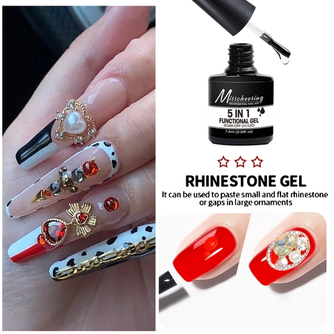 Multifunctional Nail Functional Gel Clear UV LED Soak Off Base Top Coat Extension Reinforcement Rhinestone Glue