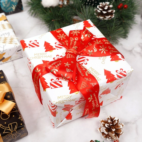 Rotolo Carta Regalo Natale Carta Patinata Motivi Festivi Renne Alberi Per Regalo Vacanze Decorazione Fai Da Te DIY