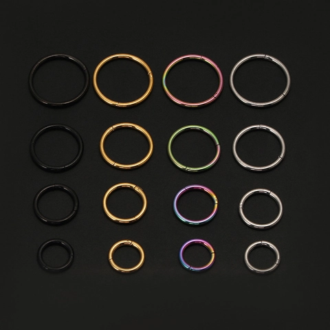 Nose Ring Clicker 316L Stainless Steel Seamless Hinged Segment Hoop Earring Piercing Jewelry For Men Women