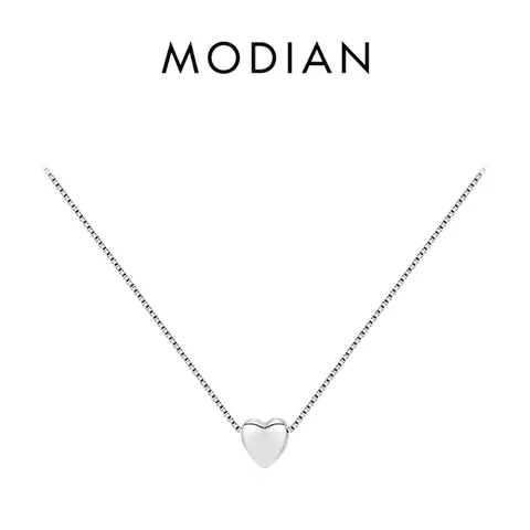 Heart Pendant Necklace 925 Sterling Silver Minimalist Polished Box Chain Small Elegant Jewelry For Women Girls