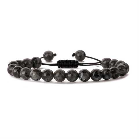 Pulsera De Cuentas De Piedra Natural Cuerda Trenzada Ajustable Cristal De Sanación Ojo De Tigre Amatista Joyería