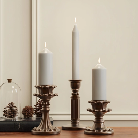 DIY European Vintage Candle Holder Silicone Mold For Epoxy Resin Casting Classical Pillar Base Decorative Craft Mold For Home Decor