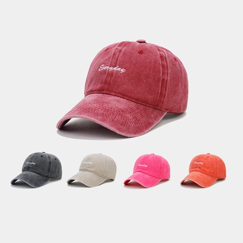 Gorra De Béisbol De Algodón Lavado Bordado Everyday Protección Solar Ajustable Sombrero Casual Vintage Para Hombres Mujeres