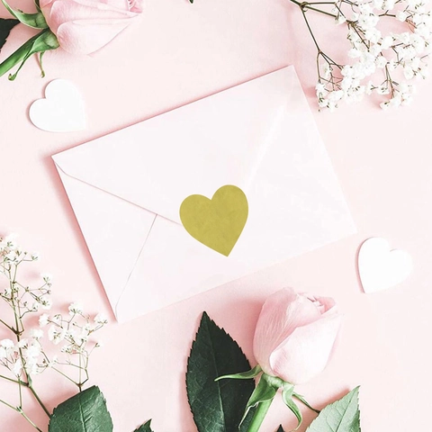 Adesivi Cuore Dorati Etichette Autoadesive Metalliche Per Sigillare Buste Confezioni Regalo Decorazione Fai Da Te
