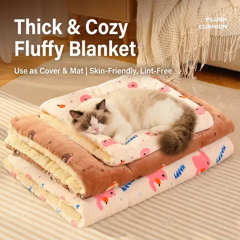 Coperta In Flanella Velluto Artico Spessa Tappetino In Peluche Caldo Sacco A Pelo Per Gatti Cani Cartone Animato Orso