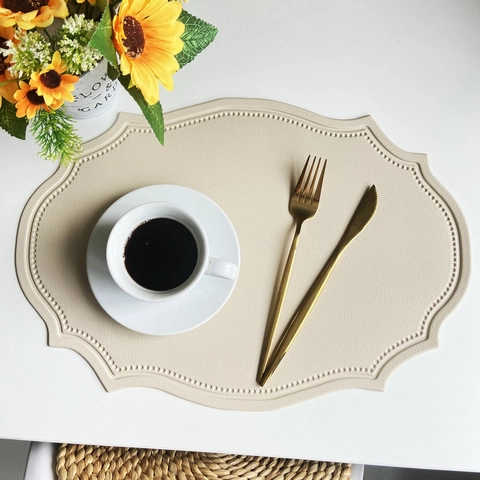 Nordischer Stil PVC Tischset Hitzebeständig Wasserdicht Tischmatte Retro Geprägte Tischsets Für Haus Küche Esszimmer