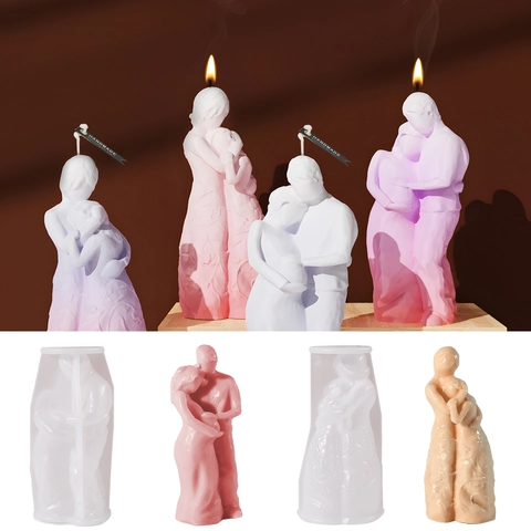 Stampo Silicone Figura Umana Fai Da Te Per Candele Coppia Gravidanza Madre Figlia Scultura Arte Astratta Stoppini Candela