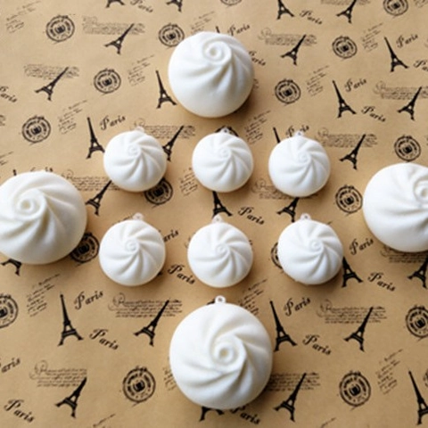 Simulation Steamed Bun Soft PU Squishy Toy Slow Rebound Food Model Realistic Baozi Keychain Pendant Decor