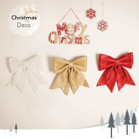 Decorazioni Fiocco Natalizio Glitterato Fiocchi Decorativi In Schiuma Con Paillettes Decorazione Da Appendere Per Albero