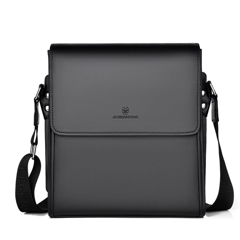 Borsa A Tracolla Uomo Messenger Pelle PU Resistente All'acqua Business Casual Viaggio Borsa A Spalla Retro Stile Quadrato Verticale