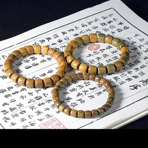 Handmade Wooden Beaded Bracelet Ethnic Style Sandalwood Drum Beads Men Women Vintage Jewelry