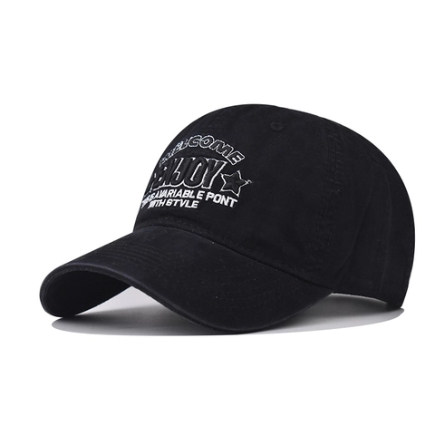 Enjoy Letter Embroidery Baseball Cap Washed Cotton Vintage Adjustable Sun Protection Hat Unisex Casual Style