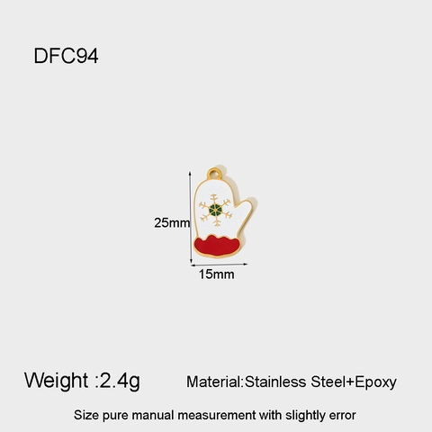 Stainless Steel Christmas Charms Enamel Santa Snowman Reindeer For DIY Jewelry Making Accessories
