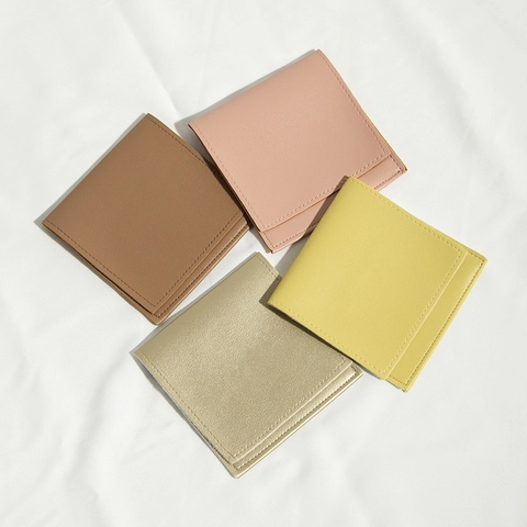 Bolsa De Almacenamiento De Joyas De Cuero PU Pequeña Organizador Auriculares Antipolvo Diseño Solapa Mini Estuche De Viaje