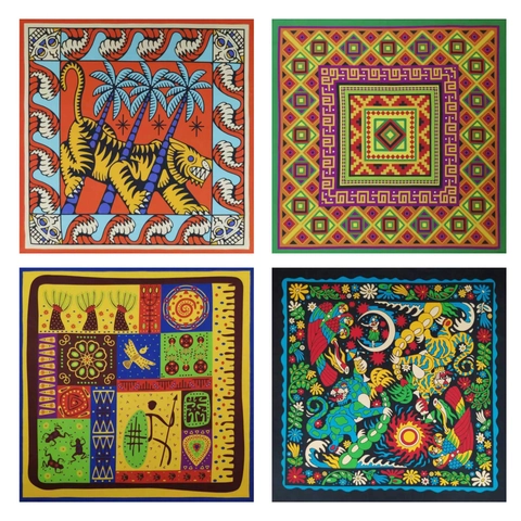Bandana Écharpe Carrée En Coton Impression Numérique Motif Ethnique Tribal Cyclisme En Plein Air Hip Hop Unisexe
