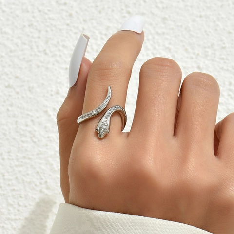 Verstelbare Open Ring Koper Kleurrijke Zirkoon Vlinder Slang Kroon Hart Vorm Elegante Mode Sieraden Cadeau Dames