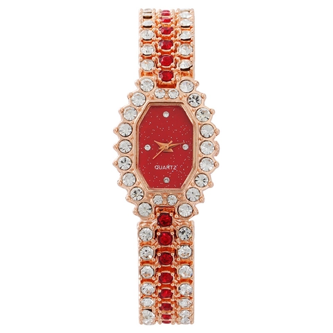 Luxury Women Quartz Watch Rhinestone Inlaid Metal Bracelet Wristwatch Fashion Square Dial Elegant Shiny Jewelry Clock