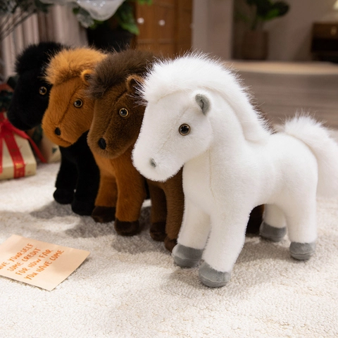 Plüsch Pferd Spielzeug Weicher Nerz Gefülltes Tier Pony Simulation Puppe Kinder Geburtstag Geschenk Süße Kuschelige Pony